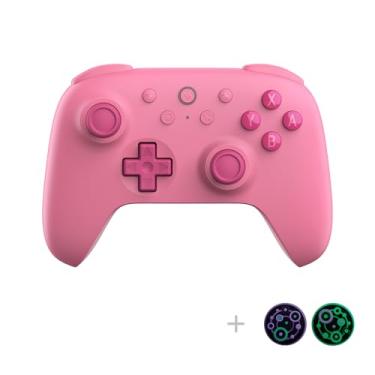 Imagem de 8Bitdo Ultimate 2C Hall Effect Joysticks Bluetooth Controller with Remappable L4/R4 Bumpers, 6-axis Motion Control, Rumble Vibration and Turbo Function for Switch (Pink)
