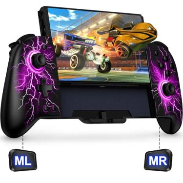 Imagem de Gammeefy JC200 Switch Controller - Hall Effect One-Piece Wireless Switch Joypad (No Drift, No Deadzone) with 9 Color Lights for Nintendo Switch/Switch OLED, Game Boy Color