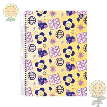 Imagem de Caderno Universitário Animativa 15 Matérias Capa Dura Bom D+ Feminino 