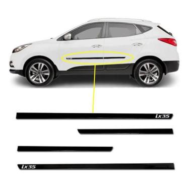 Imagem de Kit Friso Lateral Personalizado Modelo Slim Cor Preto Ix35 2010 a 2021