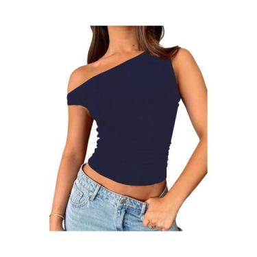 Imagem de Camiseta Feminina Slim Fit Sem Mangas Com Ombros De Fora, Sexy E Fofa,
