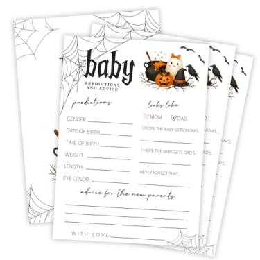 Imagem de OXRUN Hilarious Baby Shower Games, Halloween Baby Predictions & Advice, 30 Double-Sided Fill in Game Cards for Little Ghost Gender Reveal Spooky Party Favor Supplies - D02