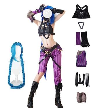 Imagem de AKTOTO Fantasia Completa De Halloween Para Mulheres, Cosplay Anime, Com Peruca Azul