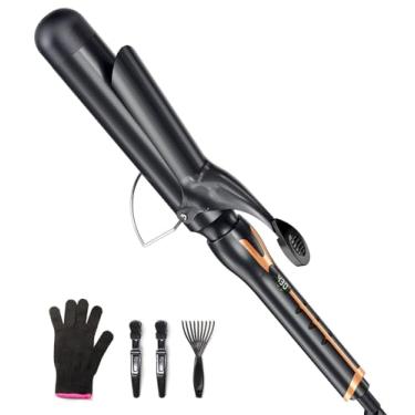 Imagem de ORYNNE Modelador de cachos de 3,8 cm para cachos grandes, 14 configurações de calor, barril grande, 3,8 cm, modelador de cachos de cerâmica de 3,8 cm com óleo de argan infundido,