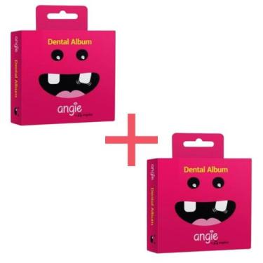 Imagem de Kit Dois Álbuns Dentais Para Dentes De Leite Angie Rosa