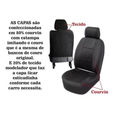 Imagem de capa banco carro couro preto+capa volante p voyage 2014 - gj acessorio