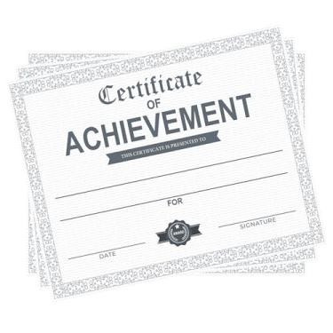 Imagem de Certificado de conclusão de 25 peças de certificado de realização – 20 x 25 cm diploma de estudante do mês para certificado de prêmio Gold Stars para pré-escola e jardim de infância (azul 2)