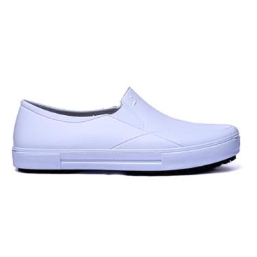 Imagem de Sapato Profissional Slip On Antiderrapante, Impermeável em PVC, com Palmilha em Gel, para Cozinha e Hospital, Unissex, Casual (Branco, BR, Adulto, Numérico, 42)