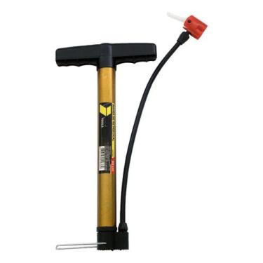 Imagem de Bomba De Ar Vertical 30cm Dourada Para Encher Bolas Pneu - Kaizen Ecom