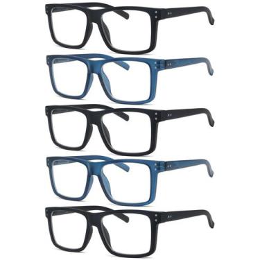 Imagem de Óculos de leitura Eyekepper Square Large Frame +1,50, pacote com 5