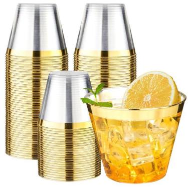 Imagem de Copos de plástico RACETOP 270 ml, pacote com 100 copos transparentes c