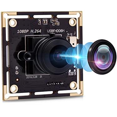 Imagem de IFWATER Módulo de câmera USB 1080p para videoconferência, IMX323 de 2 MP com lente olho de peixe de 170 graus, formato H.264 e desempenho de pouca luz para computador, Linux, Android, Jetson Nano