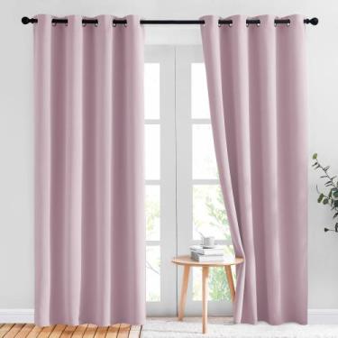Imagem de Cortinas NICETOWN Blackout Pink 132x213cm para quarto de meninas