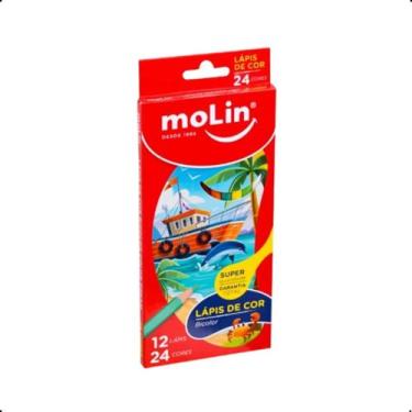 Imagem de Lápis de Cor Bicolor Color Dream Molin 12 Lápis 24 Cores