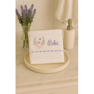 Imagem de Toalha de Banho Personalizada com Nome e detalhes em lilás - Dani Bord