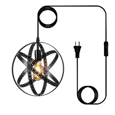 Imagem de jinpinhaos Luminárias pendentes listadas pela UL, globo industrial iluminação ajustável de 3 m, lustres pretos de fazenda, para sala de jantar, cozinha, ilha, corredor, quarto e estudo.