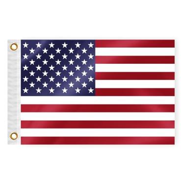Imagem de Bandeira náutica de barco americano, 30 x 45 cm, dupla face, 3 camadas, bandeira marítima, nylon, pequeno iate, vela, pontão, barco, quadriciclo, caminhão, motocicleta, bandeira, latão, ilhoses