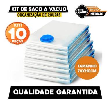Imagem de Kit Saco a Vacuo + Bomba Manual Organização de Roupas Mala Viagem Guar