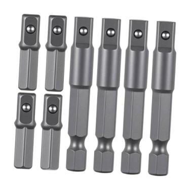 Imagem de Generic 8x Adaptadores de bits hexagonais para quadrados Ferramentas elétricas Adaptadores portáteis resistentes de 1/4 para reparo automotivo no local de