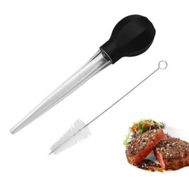 Imagem de Dzrige Seringa de peru com lâmpada de silicone, tubo transparente e escova de limpeza, ideal para churrasco, cozinhar, assar em casa e torrar peru, aquário, utensílios de cozinha e suprimentos