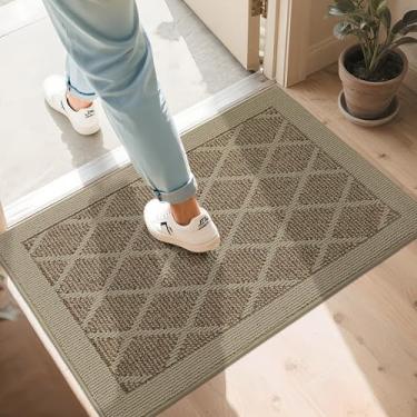 Imagem de COSY HOMEER Tapete de porta antiderrapante 61 cm x 91 cm, tapetes de entrada de baixo perfil absorvente de sujeira capacho, capacho para entrada frontal, tapete de entrada de polipropileno lavável
