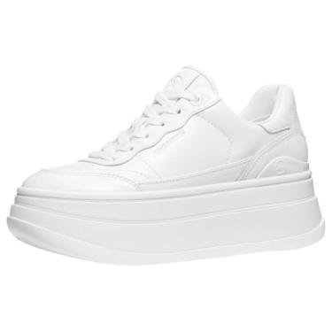 Imagem de Michael Kors Tênis feminino Hayes com cadarço, Couro optico branco/crush, 36