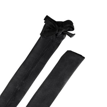 Imagem de Aspen Creative 15011-11A, capa de corrente e cordão de tecido de seda sintética preta, fácil de instalar para luminária, gerenciamento de cabos, capa de fio de lâmpada