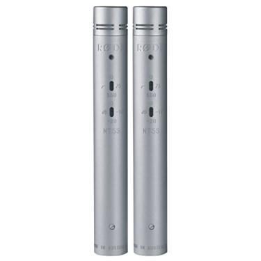 Imagem de RØDE NT55 Par Matched Microfone condensador versátil de meia polegada (par combinado) com padrão direcional ajustável (rim e bola), almofada e filtro passa-alta para produção musical