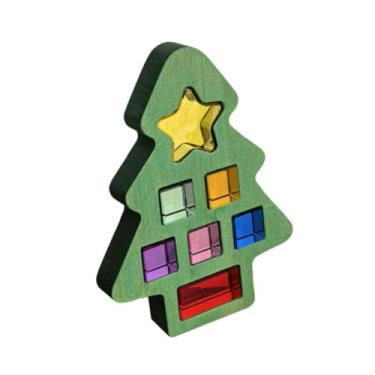 Imagem de Esquirla Cubos acrílicos de árvore de Natal bloqueiam brinquedos de treinamento sensorial, arco-íris para meninos e meninas
