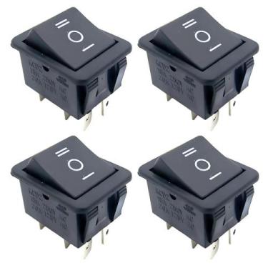 Imagem de Kit 4 chave gangorra on/off/on 6 polos preta 15a - DIVERSAS