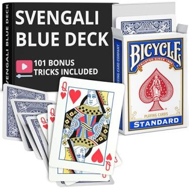 Imagem de Ted's Sterling Magic Precision Blue Rider Back Bicycle Svengali Deck with Instructions for 100+ Tricks (Queen of Hearts)