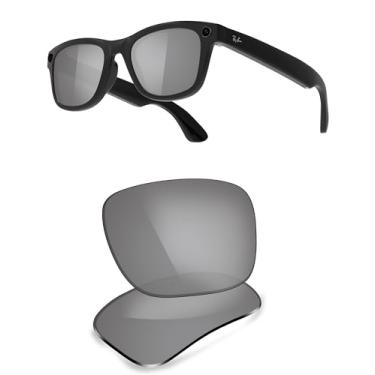 Imagem de ThunderClap Lentes de reposição polarizadas compatíveis com óculos inteligentes Ray-Ban Meta Wayfarer RW4006 de 50 mm - Cinza definitivo