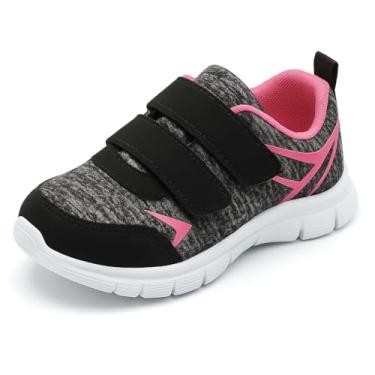 Imagem de Bless Children Tênis infantil – Sapatos descalços largos para meninos e meninas, malha respirável, leve, antiderrapante para caminhada e corrida, Preto 1201, 17