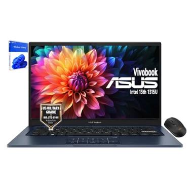 Imagem de ASUS Laptop Vivobook de 14 polegadas - FHD (1920 * 1080) - Intel Core i3-1315U - 6 núcleos - Intel UHD Graphics - Câmera de privacidade - Dobradiça plana de 180° - Windows 11 Home - com mouse sem fio