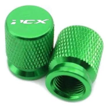 Imagem de Acessórios de motocicleta Tampa da haste da válvula de ar da válvula de ar compatível com PCX125 PCX150 PCX160 PCX 125 150 160 (verde)