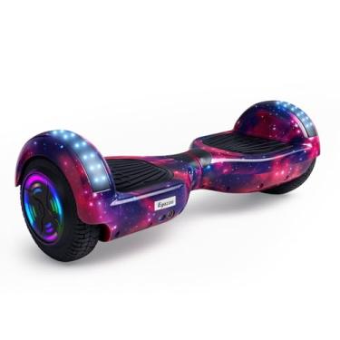 Imagem de Hoverboard 6,5” com Bluetooth e Iluminação LED, Patinete Elétrico de Equilíbrio para Crianças e Jovens Cosmos Roxo