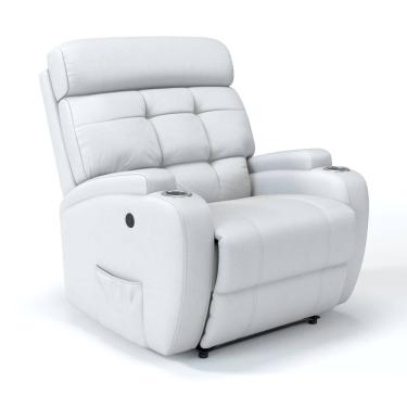 Imagem de Poltrona Do Papai Reclinável Elétrica Com Massagem Em Couro Bovino