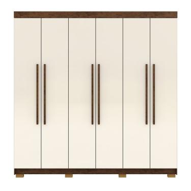 Imagem de Guarda-roupa Alto 6 Portas 2 Gavetas Norway Imbuia-champanhe