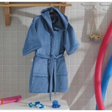 Imagem de Dohler roupao velour web infantil c/capuz ju-09, M, Azul, 5457