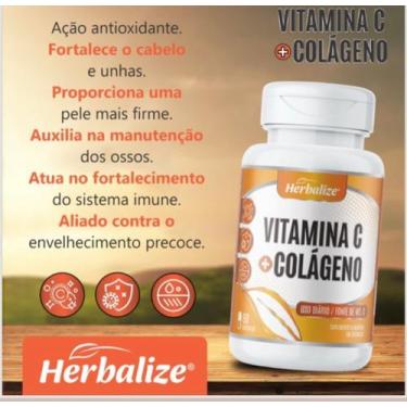 Imagem de Vitamina C + colágeno 60 caps - Herbalize