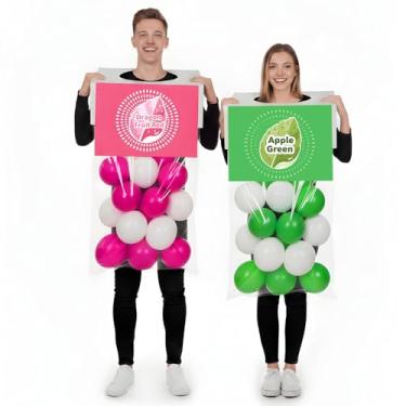 Imagem de Arrowbash 48 Pcs Halloween Couple Costume Adult Mint Candy Party Creative Cosplay Costume for Men Women Twins Friends(Dragon Fruit Red, Mint Green)