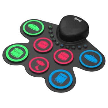 Imagem de KiBcsLic Kit de bateria eletrônica roll up, instrumento de percussão eletrônico multifuncional, lembrancinhas de festa, silicone com entrada para fone de