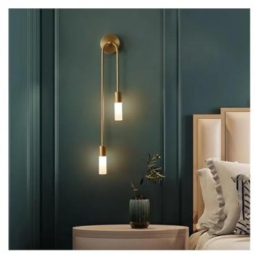 Imagem de Arandela, Luminária de parede de latão pós-moderna, preto, dourado, cobre, acrílico, quarto, cabeceira, corredor, escada, iluminação interna, luminária de parede, lustres, dourado, direita-L