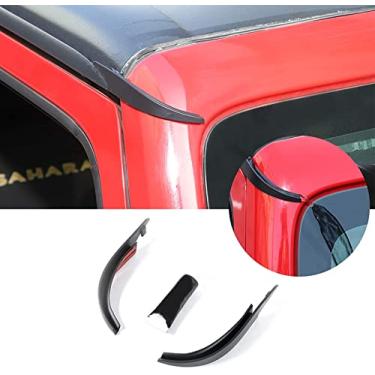 Imagem de RT-TCZ Acessórios de extensão de calha de proteção de água da chuva para teto rígido para Jeep Wrangler JK JKU 2007-2017 2 portas e 4 portas, 2 peças