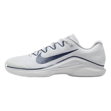 Imagem de Nike Vapor 12 Tênis masculino Hard Court (branco/azul marinho/branco), Branco/azul marinho meia-noite/branco, 41