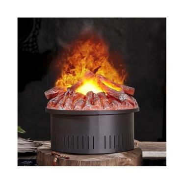 Imagem de Lareira Decorativa Lareira atomizadora redonda de 17,7" com controle remoto, simulação chama 3D, lareira elétrica decorativa a carvão
