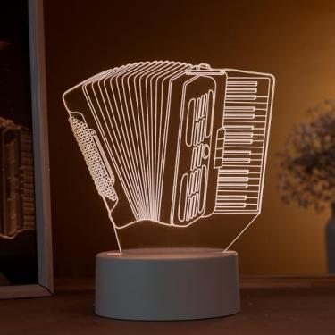 Imagem de Luminária led 3d, abajur de mesa, sanfona 3D