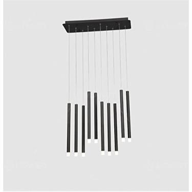 Imagem de Lustre de cristal, luminária pendente de alumínio e acrílico, ilha de cozinha, sala de jantar, sala de estar, bar, café, luz suspensa de LED