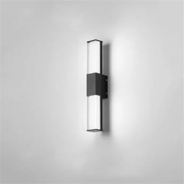 Imagem de Luminária de parede externa LED preta para decoração de parede externa IP65 à prova d'água Luminária de parede simples de alumínio acrílico Iluminação de parede para cima/baixo Moderna para