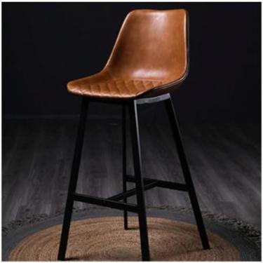 Imagem de UINGBPXT Banquetas de bar de 65/75 cm, cadeiras de bar ergonômicas, com moldura de metal, bancos altos removíveis estilo industrial